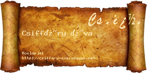 Csiffáry Éva névjegykártya