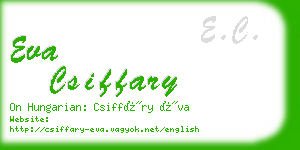 eva csiffary business card